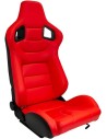 AUTO-STYLE Asiento Deportivo 'RK' - Cuero Artificial Rojo