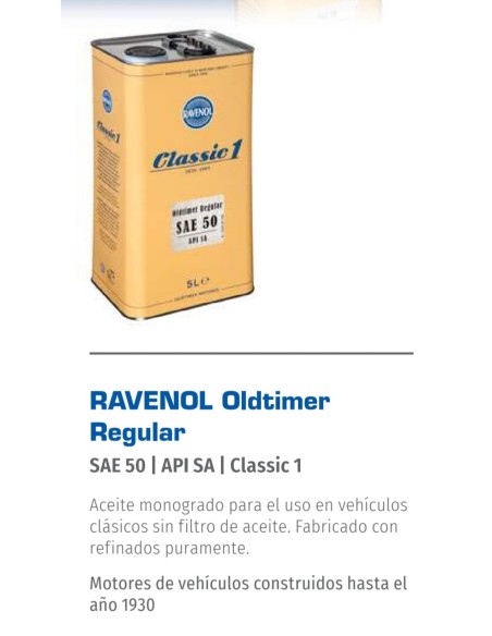 RAVENOL OLDTIMER REGULAR 50 RAVENOL OLDTIMER REGULAR 50