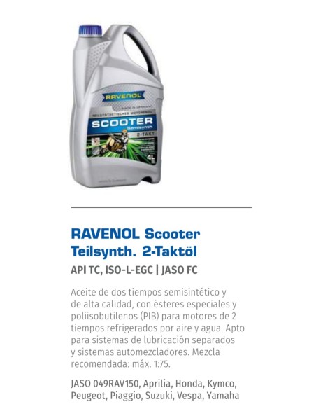 RAVENOL SCOOTER TEILSYNTH 2-T RAVENOL SCOOTER TEILSYNTH 2-T